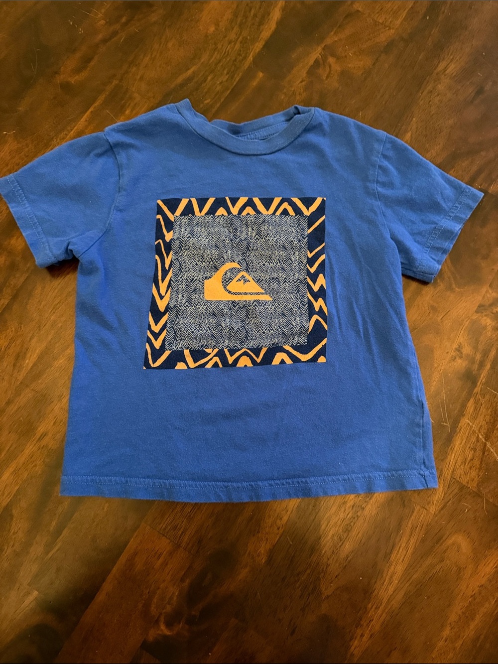 Quiksilver Royal Blue Tee with Orange Graphic